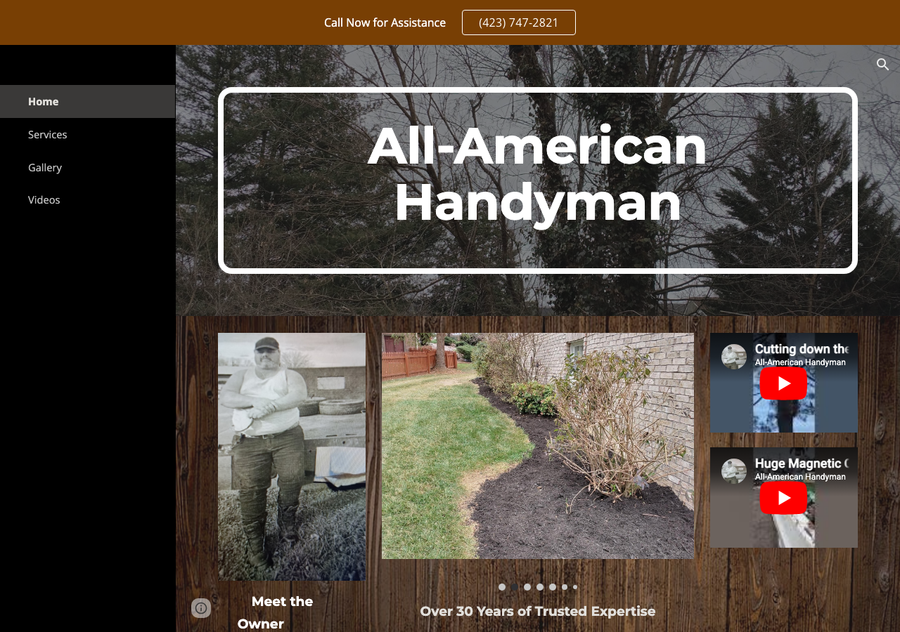 Current website screenshot