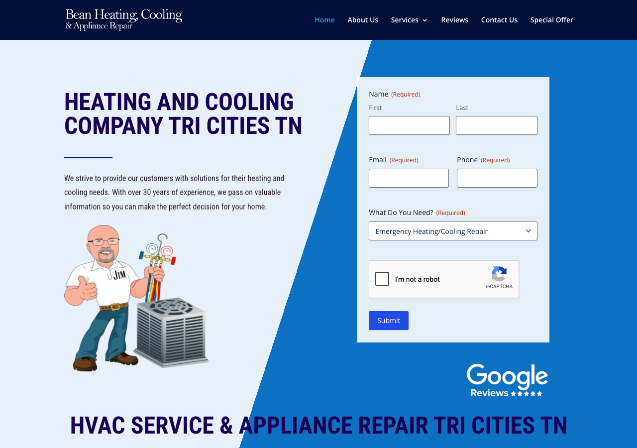 Current website screenshot