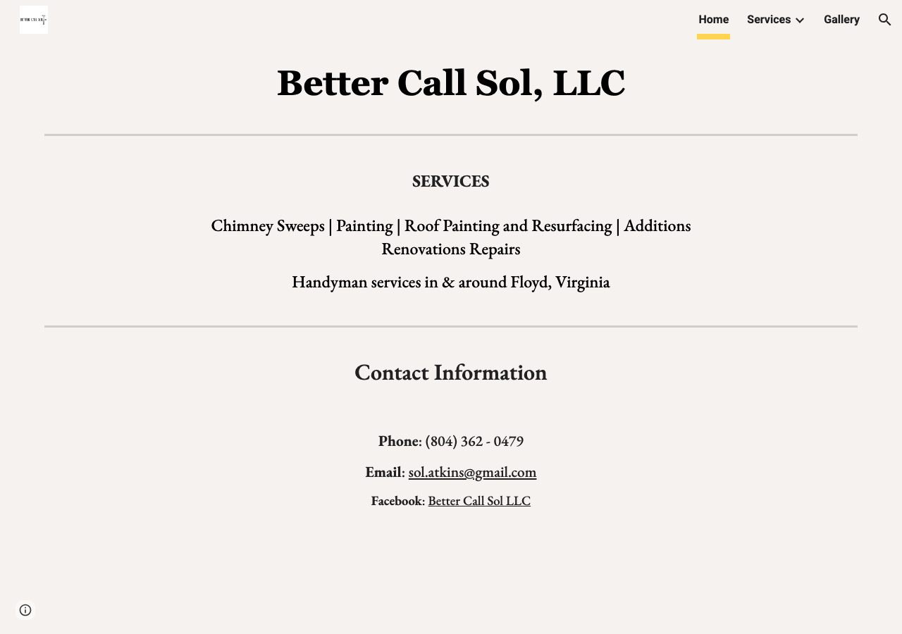 Current website screenshot