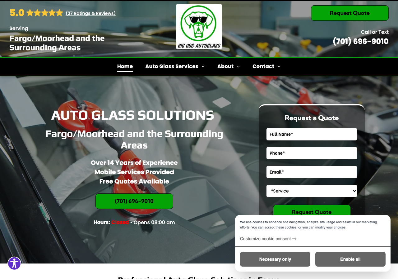 Current website screenshot