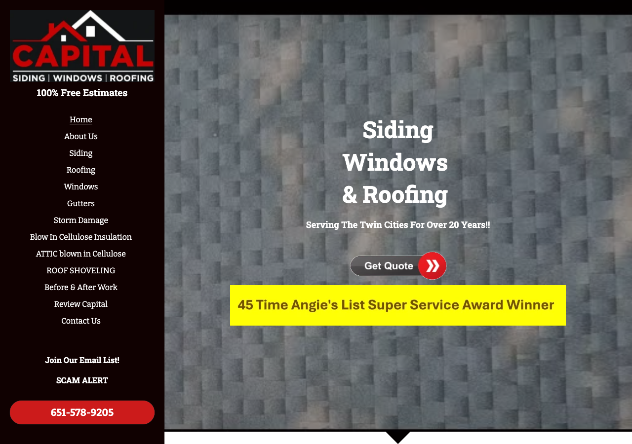 Current website screenshot