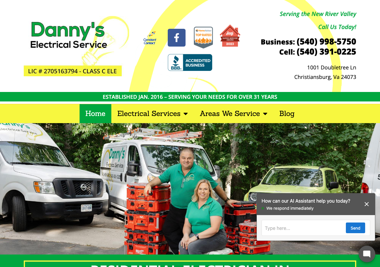 Current website screenshot