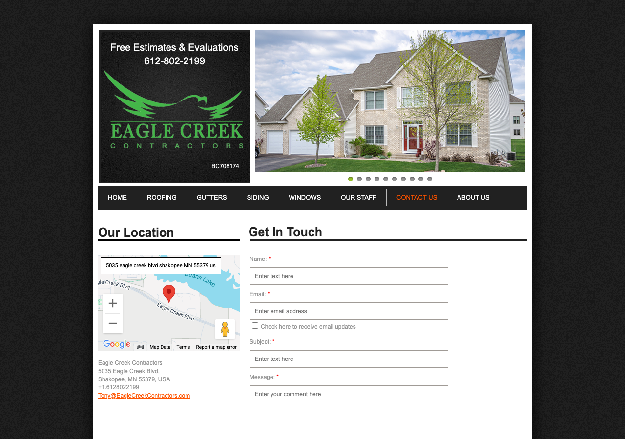 Current website screenshot
