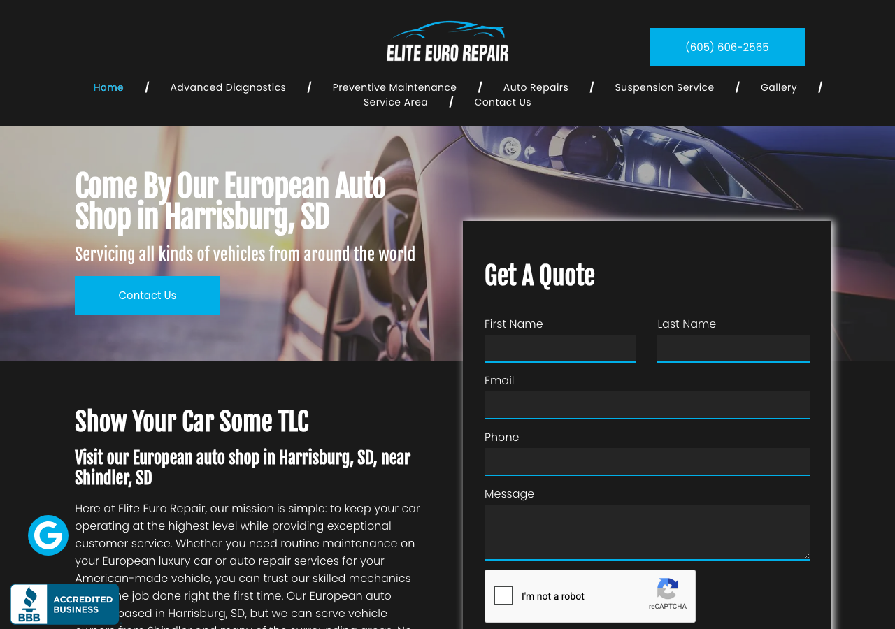 Current website screenshot