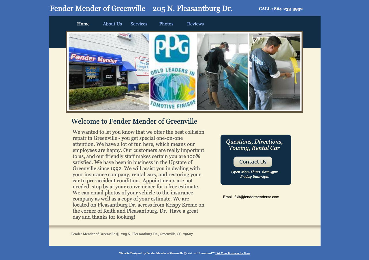 Current website screenshot