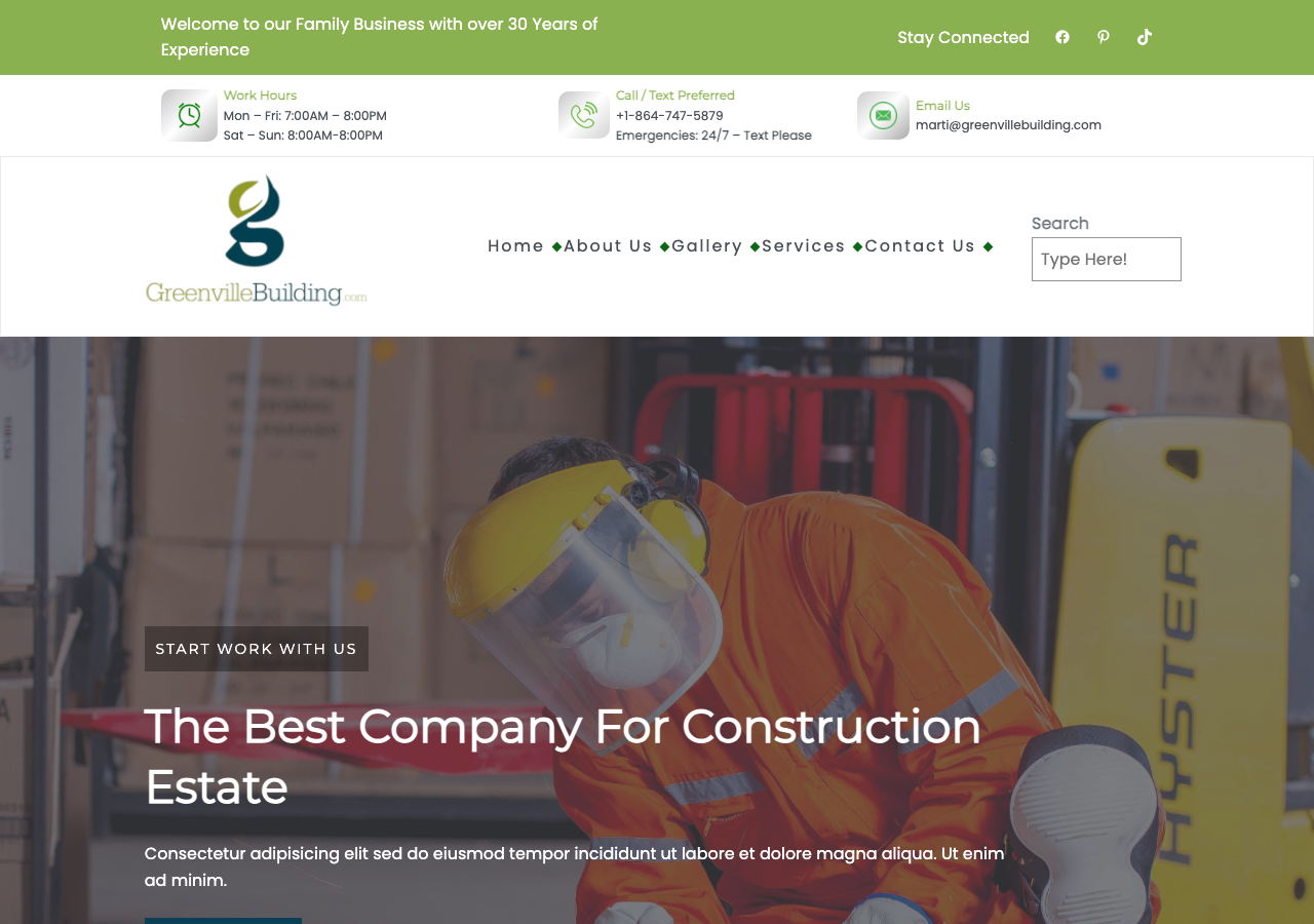 Current website screenshot