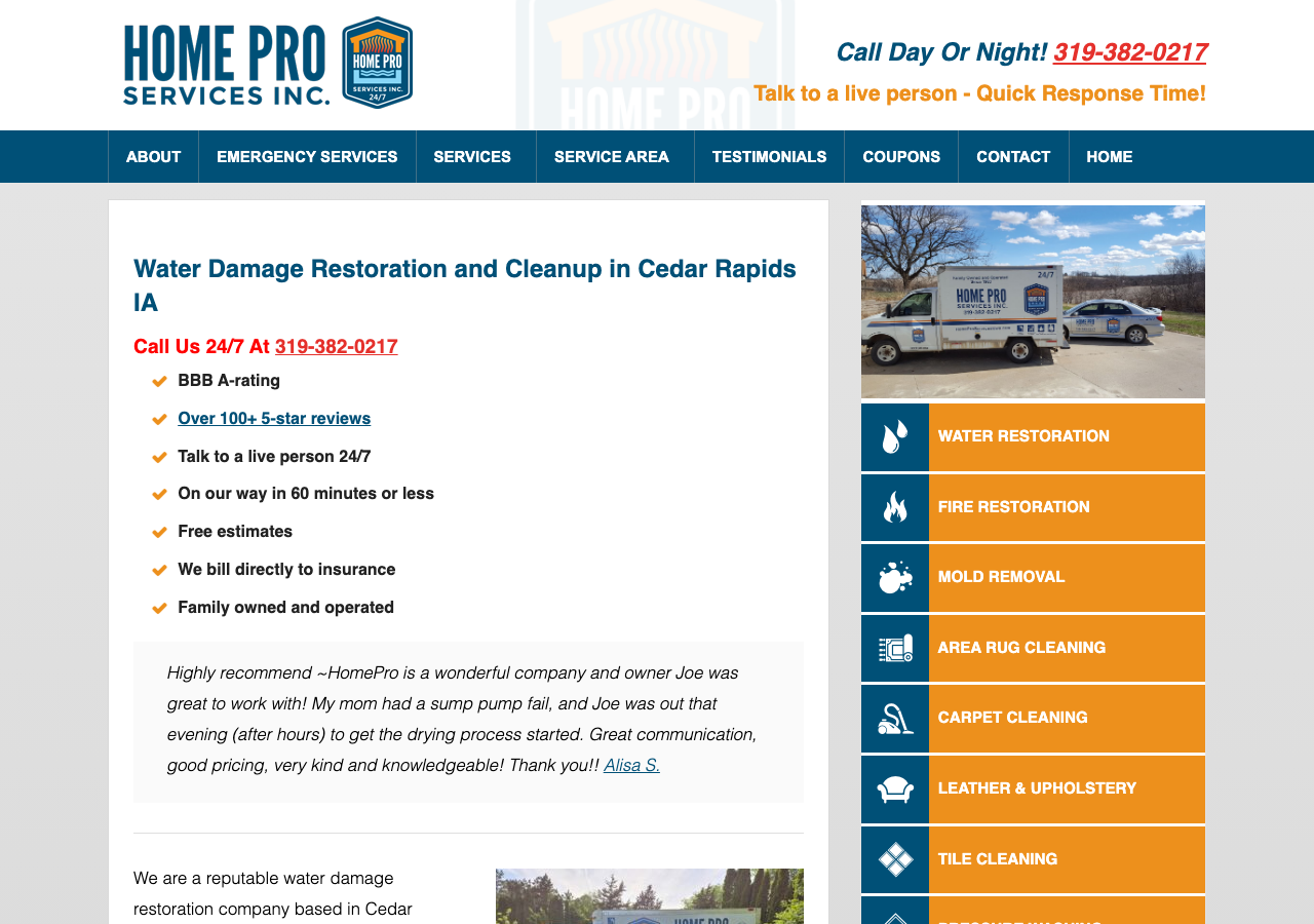 Current website screenshot