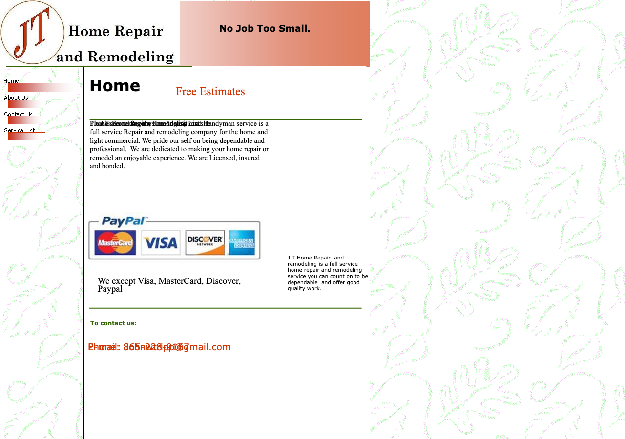 Current website screenshot