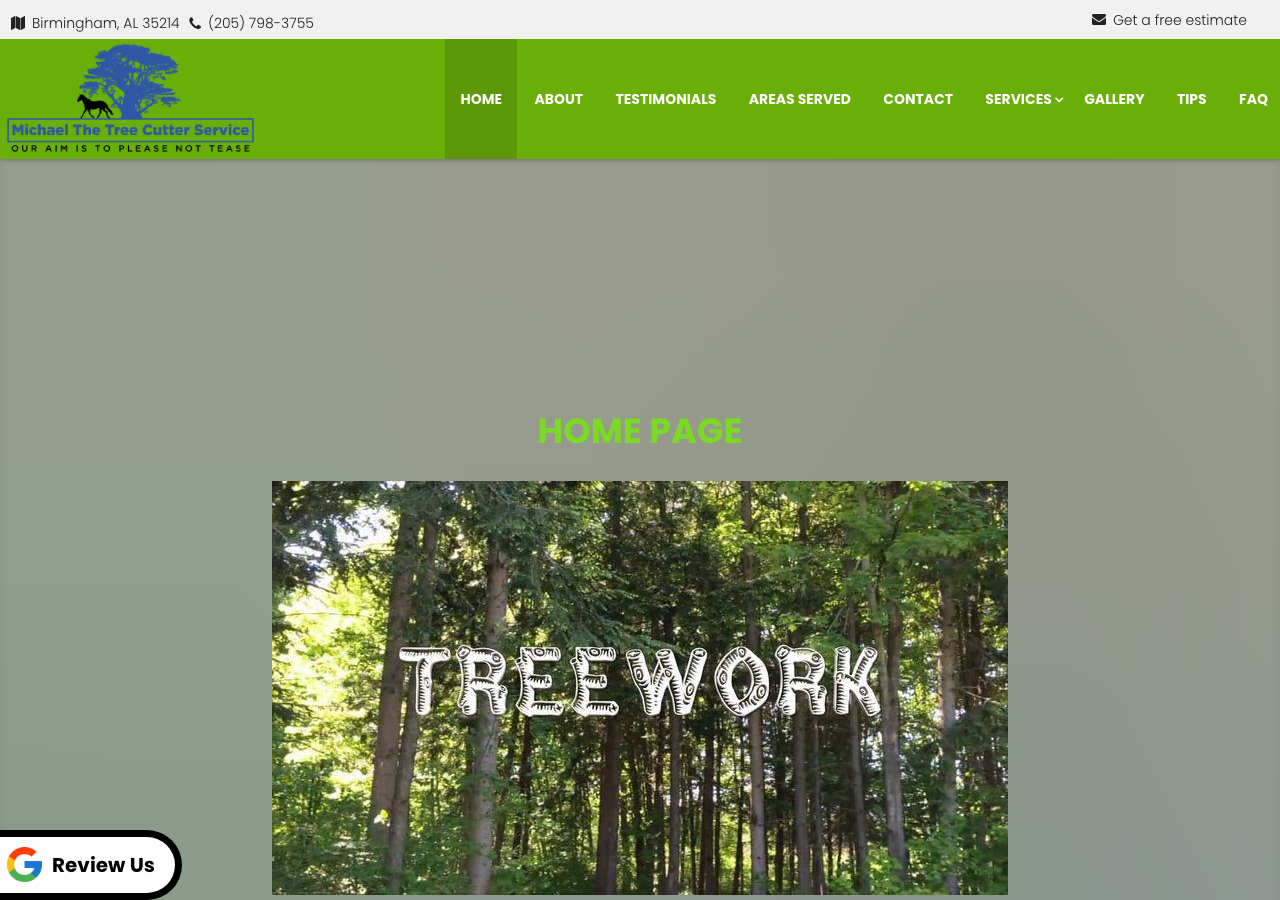 Current website screenshot