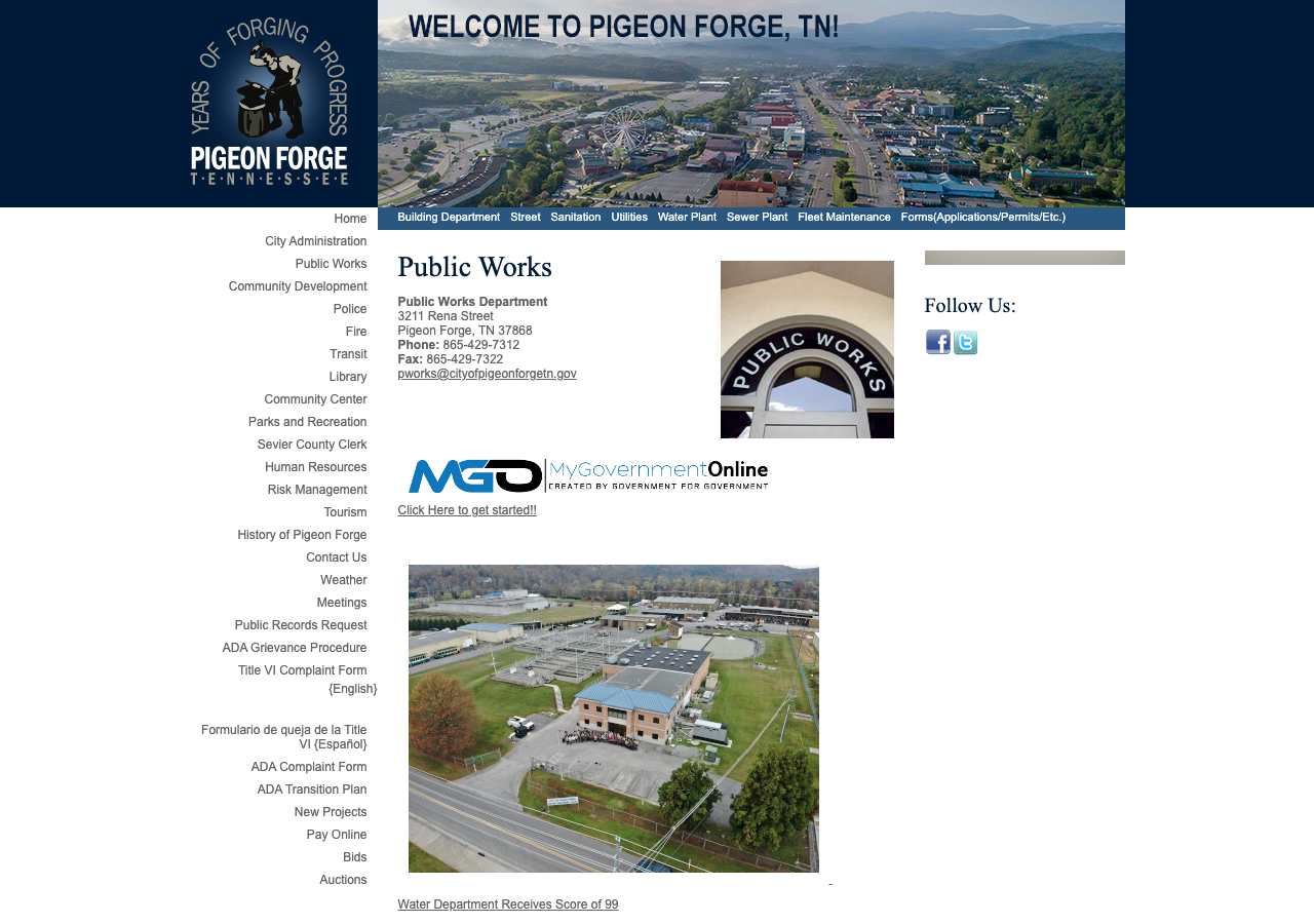 Current website screenshot