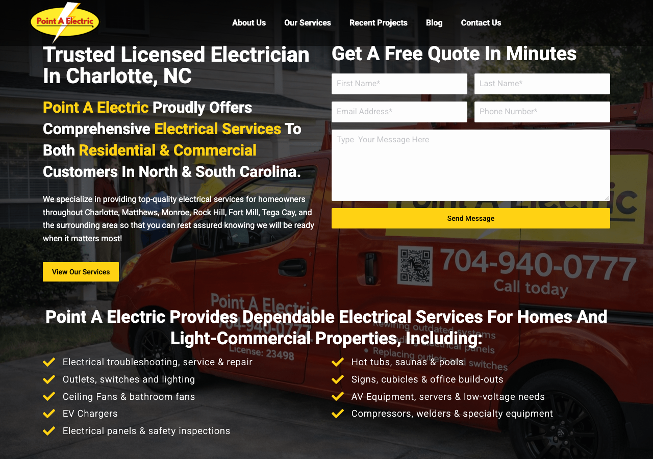 Current website screenshot