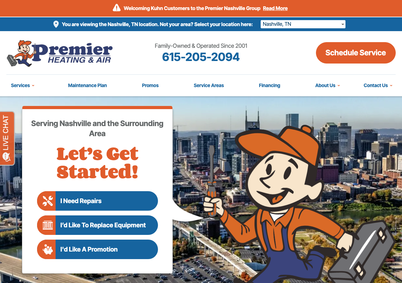 Current website screenshot