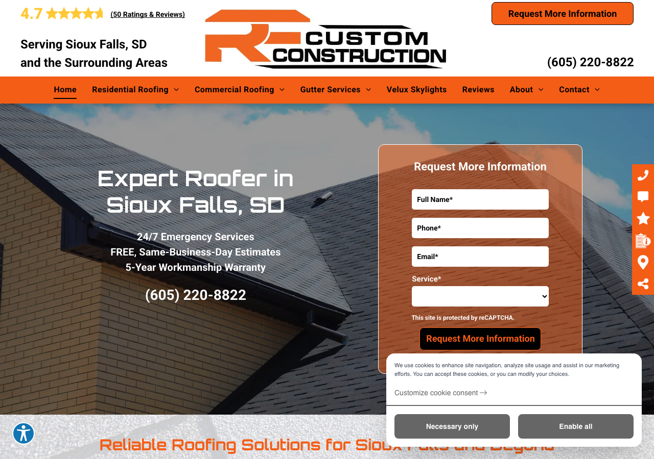 Current website screenshot