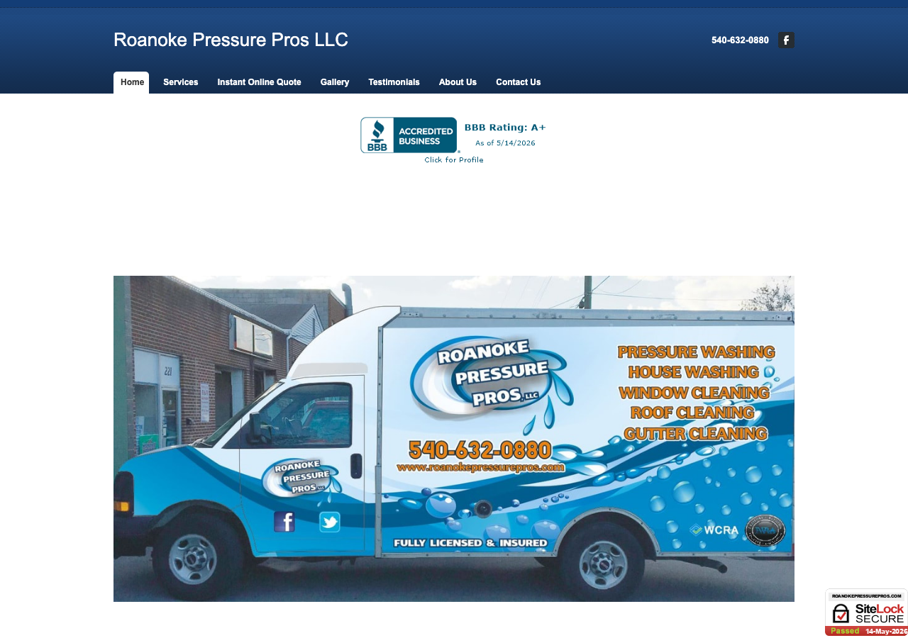 Current website screenshot