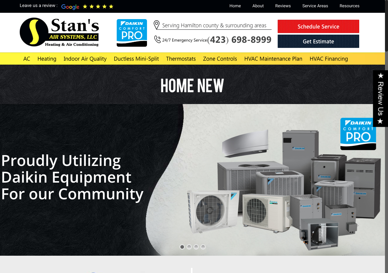Current website screenshot