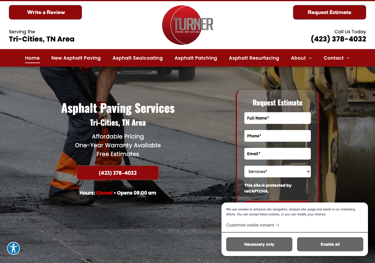 Current website screenshot