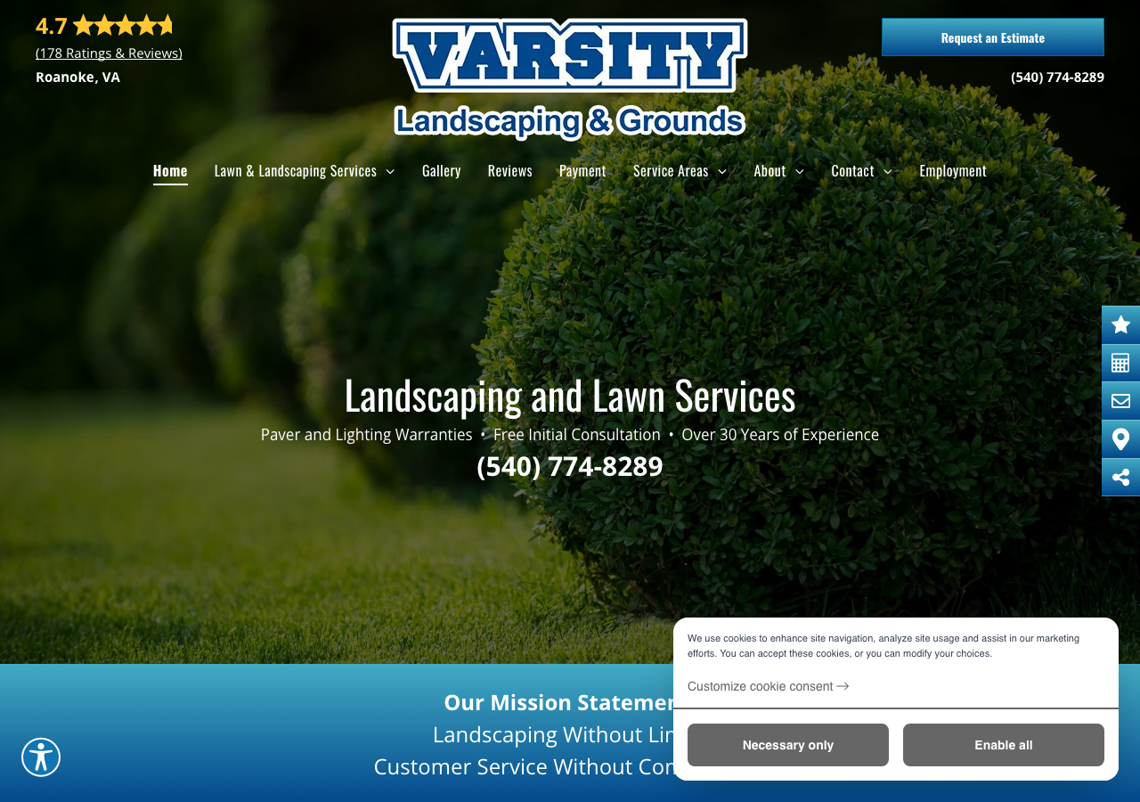 Current website screenshot