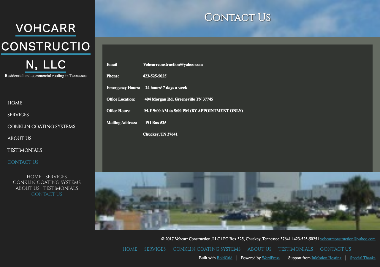Current website screenshot