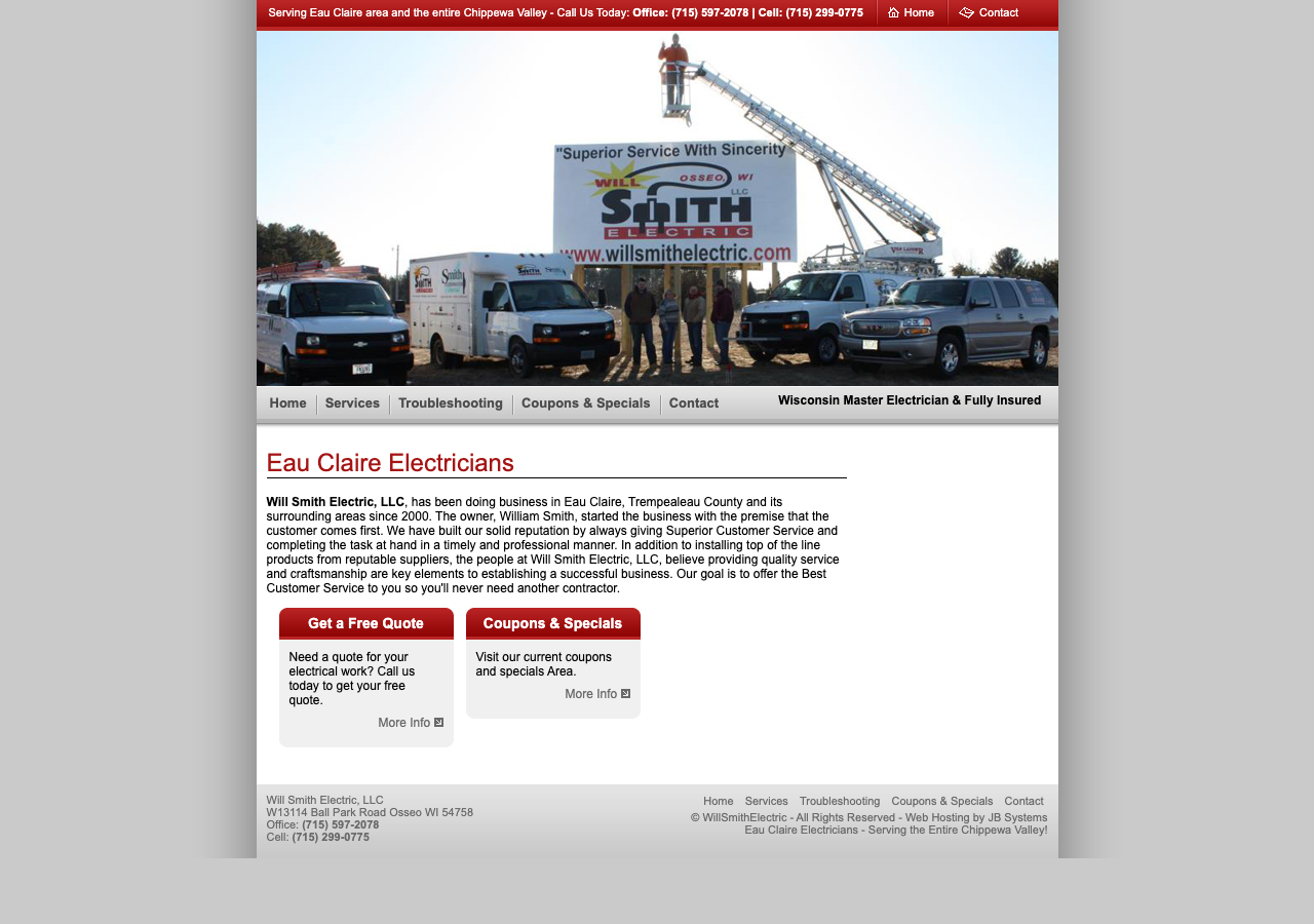 Current website screenshot