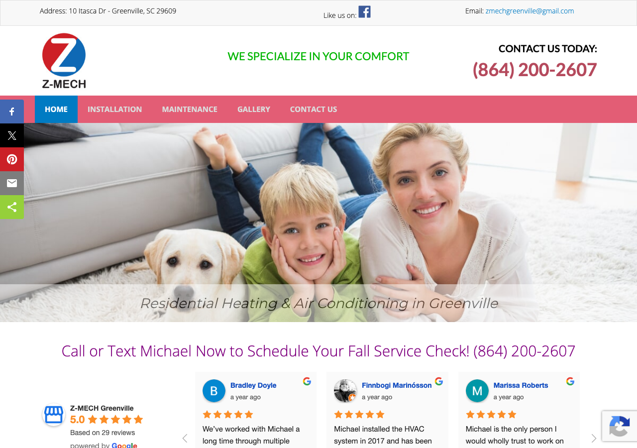 Current website screenshot